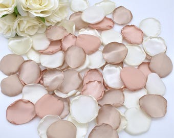 Dusty Rose Petals, Light Taupe Petals, Ivory Petals Dusty Rose Wedding Decorations Flower Girl Petals Taupe Wedding Decor Boho Wedding Decor