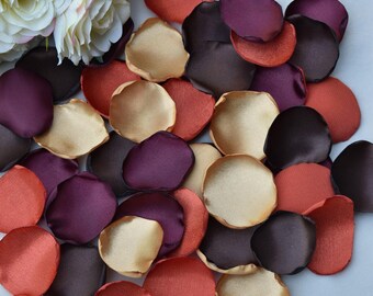 Terracotta Rose Petals, Maroon Flower Petals, Brown Petals, Gold Rose Petals Fall Wedding Decor Flower Girl Petals Terracotta Wedding Decor