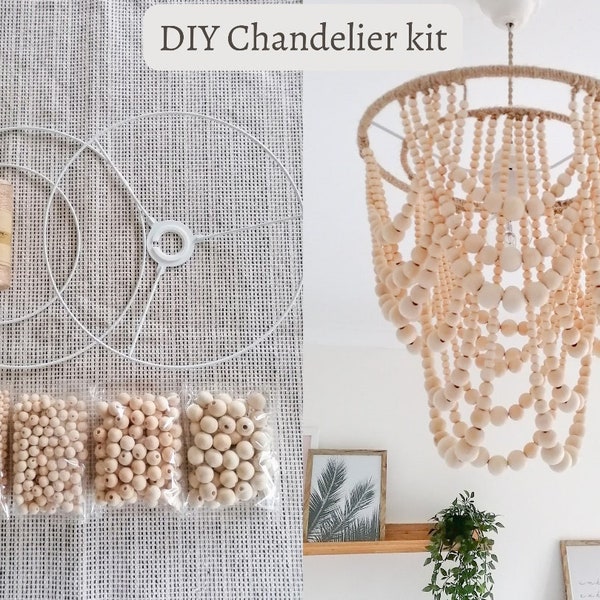 DIY beaded Chandelier kit | Make your own beaded Chandelier | DIY kits | Beaded Chandelier | Craft kits | Make your own wood bead chandelier