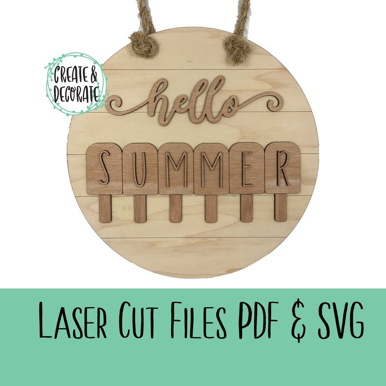 Download Hello Summer Popsicle Shiplap Sign Laser Cut files SVG and ...