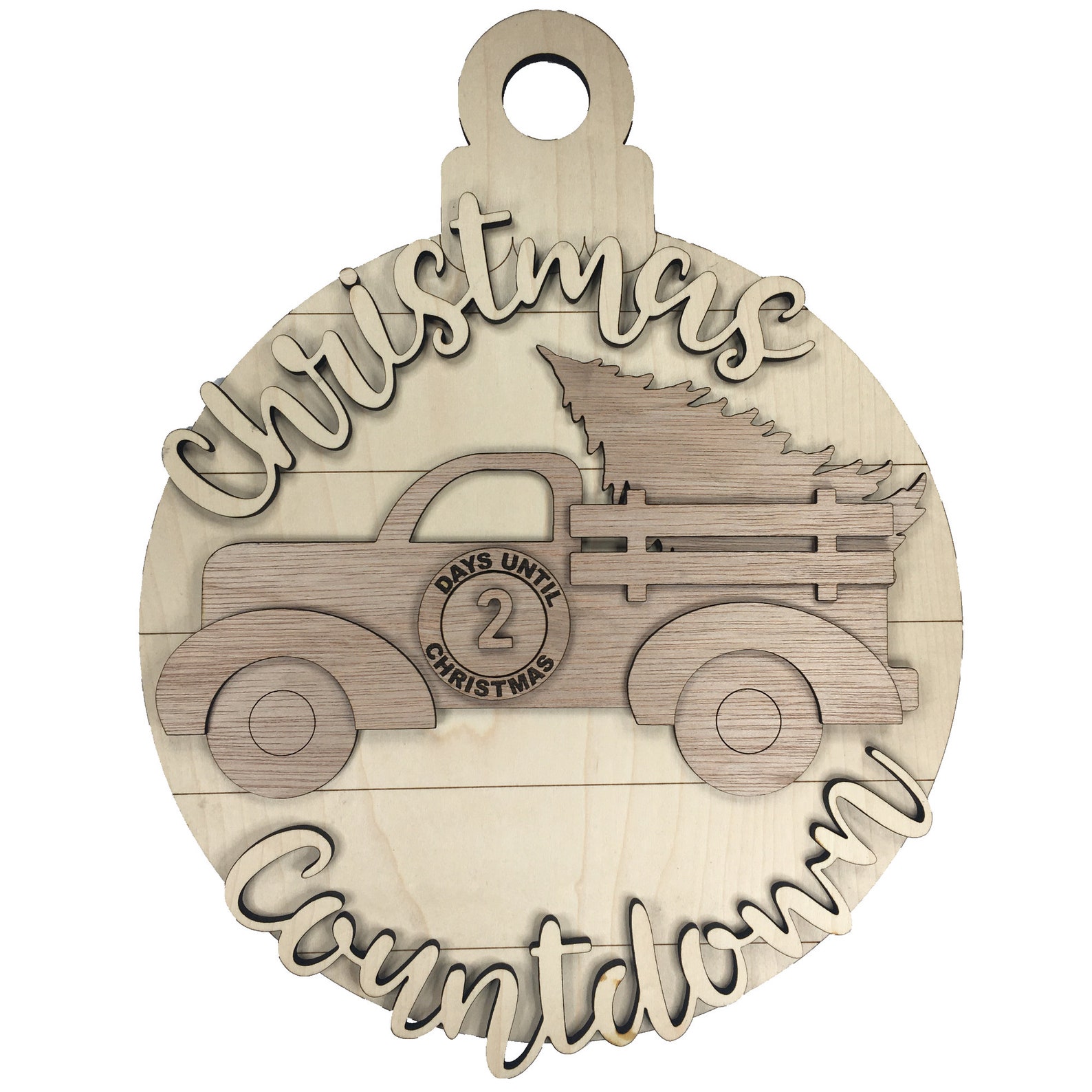 Interchangeable Vintage Truck Christmas Countdown Glowforge Laser Cut ...