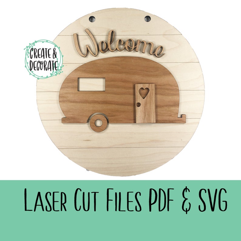 Download Welcome Vintage Camper Shiplap Laser Cut files SVG and PDF ...