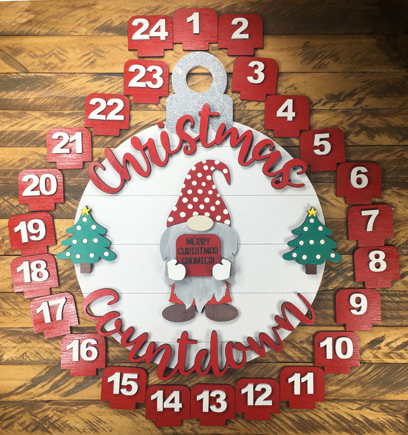 Interchangeable Gnome Christmas Countdown Glowforge Laser Cut Files ...