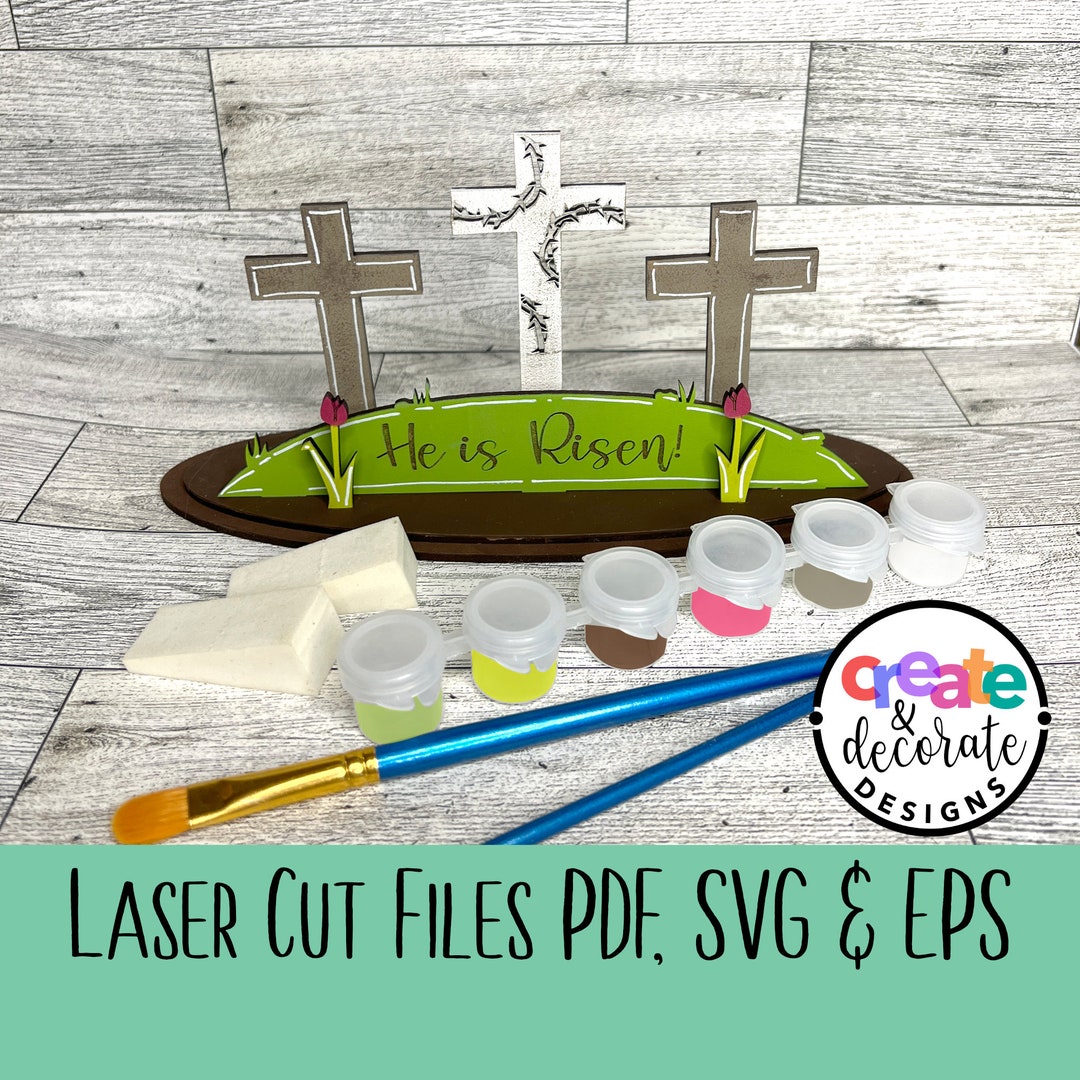 He is Risen Easter Cross Stand for DIY Craft Kits, Kids Coloring Kits ...