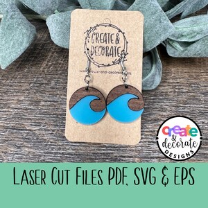 丸い波型のダングリー イヤリングのレーザーカット ファイル (svg、pdf、eps、png)。