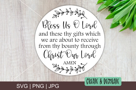Bless us O Lord Catholic Dinner Prayer. Vector SVG Cutting | Etsy
