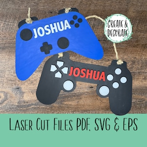 Spelkontroller, pysselset för barn. Xbox och Playstation. Laserskurna filer i eps, svg och pdf.