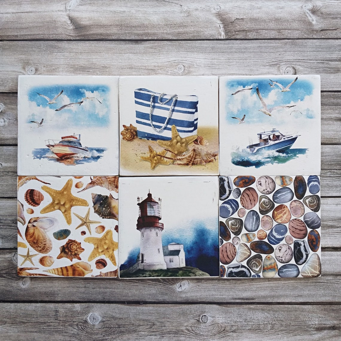 Back Splash Tile Seaside Decor Decorative Art Tile Beach Etsy