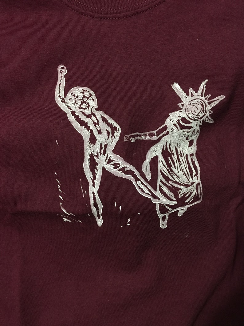 Space People Graphic Tee original design block printed
