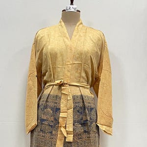 Silk Kimono Robe, Party Wear Kimono, Women&#39;s Silk Kimono, Hand Stitched Silk Kimono Nightwear Gown, Summer Kimono