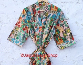 Baumwolle Kimono Robe, Bademode, Hausmantel, Frida Kahlo Print, Kimono für Frau, Geschenk für sie, lässige Kleidung