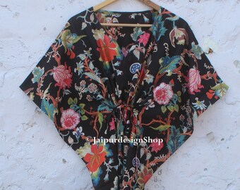 Baumwolle Kaftan Blumen Kaftan Baumwolle Kaftan Kleid Poncho Kleid Kaftan Für Frau Geschenke Für Sie Plus Größe Kleid