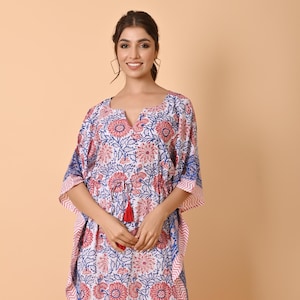 Women Wear Cotton Kaftan, Comfortable Clothing, Hand Block Print Caftan, India Dress, Beach Cover Ups, Sleepwear, Summer Maxi Dress, Tunic