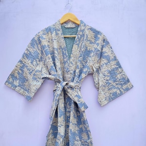 Handmade Kantha Jacket, Cotton Quilted Robe,Bridesmaid Robe,Bridal Party Wear, Dressing Gown, Kantha Robe