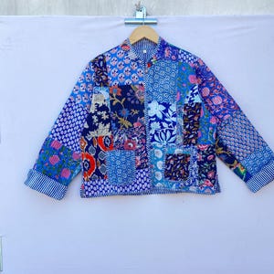 Handmade Patchwork Quilted Cotton Jacket: Bohemian Reversible Coat