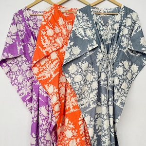 Cotton Kaftan, Indian Floral Kaftan Long Caftan,Dress For to be Moms,Beach Cover up, Sleepwear,Indain Kaftan, Maxi Dress,Bikini Cover Up