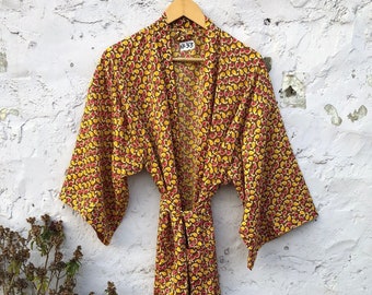 Silk Kimono, Silk Saree Kimono, Dressing Gown, Soft And Comfortable Bathrobe, Beachwear, House Coat Robe, Gifts For Her, Plus Size NK-363