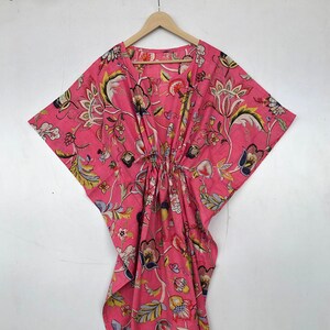 Cotton Kaftan, Indian Floral Kaftan, Long Caftan, Dress For to be Moms, Beach Cover up, Sleepwear, Indian Kaftan, Maxi Dress,Bikini Cover Up