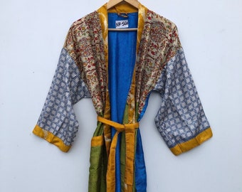Silk Kimono Vintage Kimono Robe Dressing Kimono Bathrobe Beach Kimono, Kimono Robe Kimono For Woman Gifts For Her NK-560