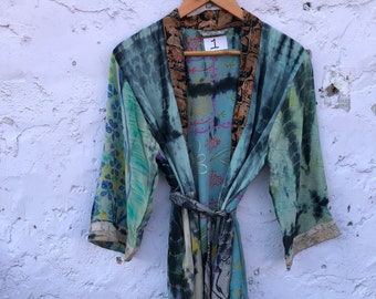 Wholesale Lot Of Tie Dye Kimono, Crape Silk Kimono, Vintage Kimono, Summer Dress, Gift For Her, Kimono For Woman