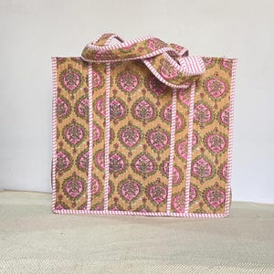Quilted Tote Bag, Cotton Large Shopping Bag, Travel Bag, Gifts For Her