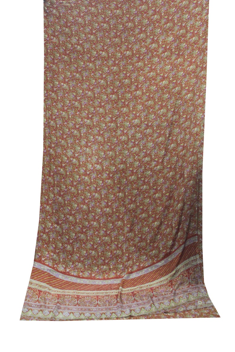 Dressmaking Vh444 Recycled Fabric Ethnic Craft Vintage Fabric Indian Silk Sari Clothing EXPRESS SHIPPING-Silk Saree
