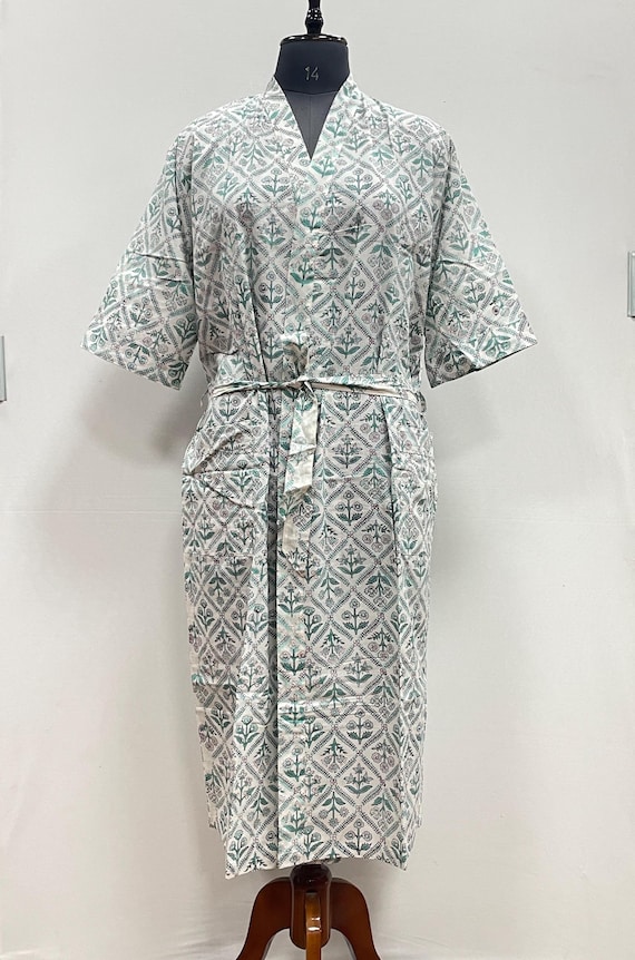 white christmas dresses 1970s Vintage Kimono Dressing Gown, Japanese Summer Cotton House Coat Robe, Yellow Dogwood Branches