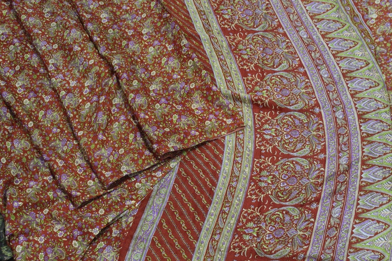 Dressmaking Vh444 Recycled Fabric Ethnic Craft Vintage Fabric Indian Silk Sari Clothing EXPRESS SHIPPING-Silk Saree