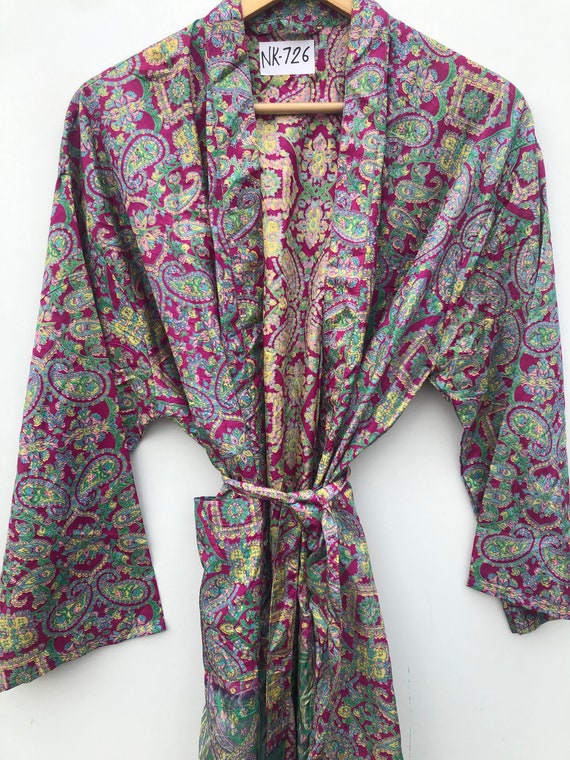 Silk Kimono Robe Dressing Gown Bathrobe Gifts For… - image 3