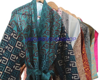 Vintage Sari kimono silk saree robes for women Gift for her