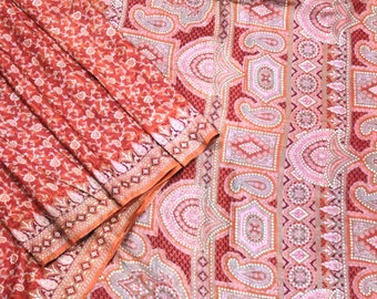 Indian Silk Saree Dress Making Vintage Silk Saree Fabric For Crafts  LD-12