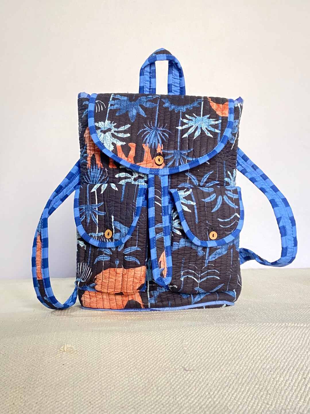 Quilted Cotton Floral Backpack, Kids School Bag - Etsy display picture 3
