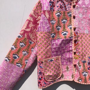 Vestes matelassées en patchwork de coton floral style bohème veste d'hiver manteau streetwear bohème veste réversible matelassée pour femme image 9