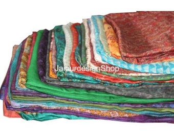 Vintage Silk Saree Fabric Lot, Indian Recycled Fabric, Ethnic Craft