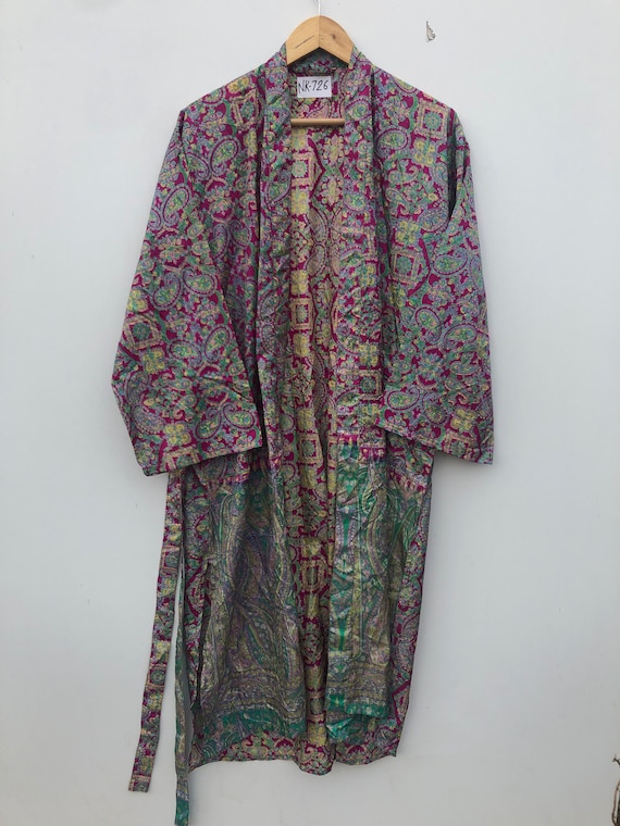 Silk Kimono Robe Dressing Gown Bathrobe Gifts For… - image 2