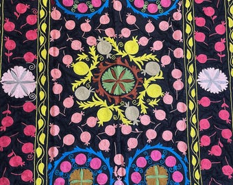 Tapiz de pared bohemio Suzani, manta Suzani bordada a mano, colcha Suzani, tapiz Suzani, edredón manta Suzani doble, ropa de cama doble