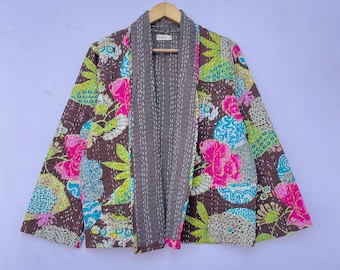 Damkläder, Bästsäljare, Kantha Jacka Kimono Robe, Populärt nu, Kantha Kort Jacka, Quiltade Kimonojackor