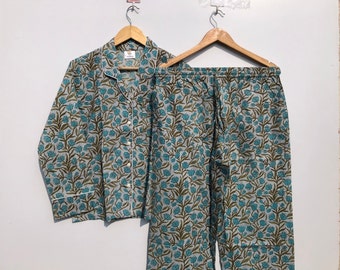 Pyjamas For Women/Long Sleeve Shirts/Bridesmaid PJs/Floral Cotton Long Pants Pajamas/Bridal Party PJ/Birthday/Wedding/Sleepwear Suit