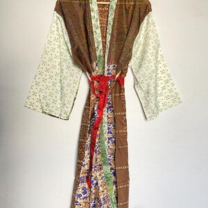 Silk Kimono Robe, Handmade Silk Dressing Gown, Silk Lounge Wear Robe, Summer Silk Beach Cover Up,