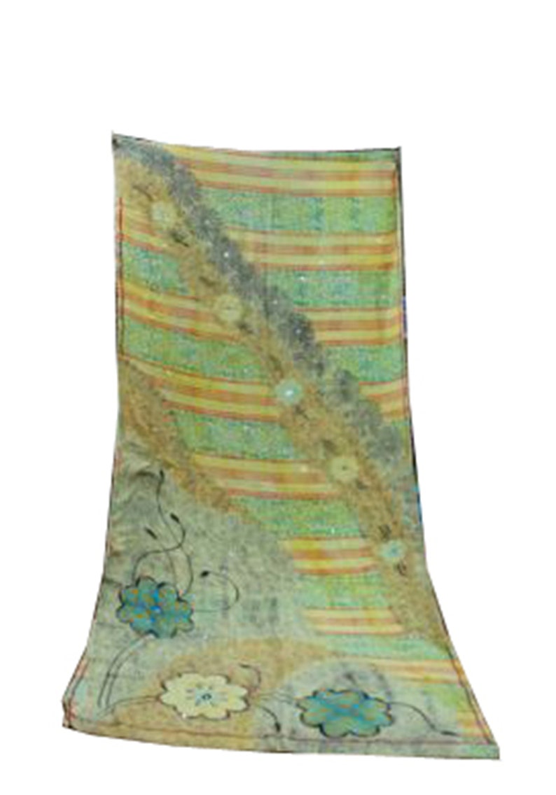 Recycled Fabric Sari Clothing Vh456 Indian Vintage Silk Crape Saree Ethnic Craft Dressmaking EXPRESS SHIPPING-Woman/'s Silk Sari Kimono
