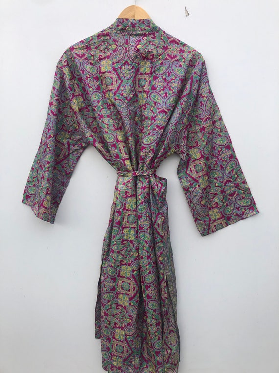 Silk Kimono Robe Dressing Gown Bathrobe Gifts For… - image 6