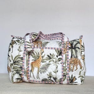 Bolso de mano acolchado tipo bandolera con diseño de pensamientos en color melocotón, de algodón, floral, ecológico, sostenible, resistente, ideal para yoga, compras, playa, artista, estilo bohemio.