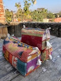 Pouches, 3 Pc Set Of Toiletry Bag Cotton kantha Bag patchwork Pouch Cosmetic Bag Gifts For Her Waterproof Wash Bag Makeup Pouch vintage  Bag product logo