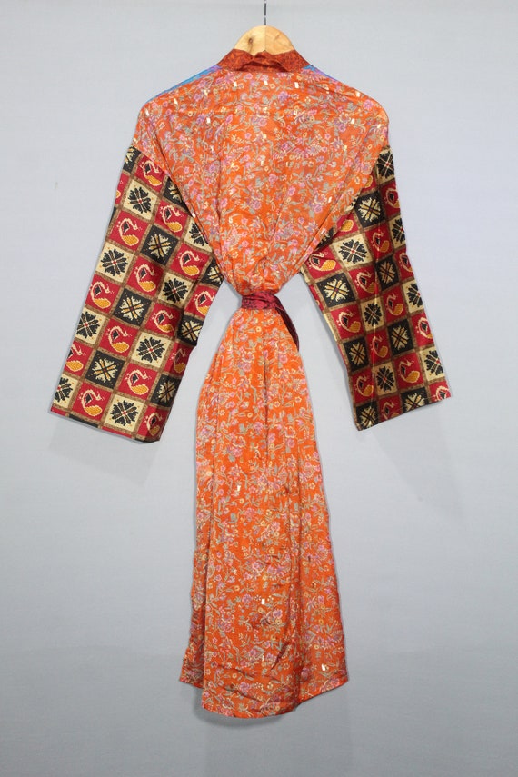 Silk Saree Kimono, Robes, Vintage Kimono, Beachwe… - image 5