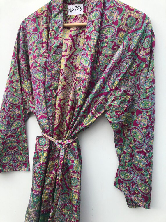 Silk Kimono Robe Dressing Gown Bathrobe Gifts For… - image 4