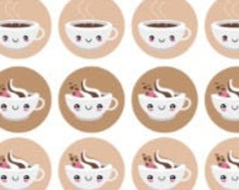 BTY More Available Coffee Break Border Stripe Alexa Kate Design Collection Studio E 1 Yard