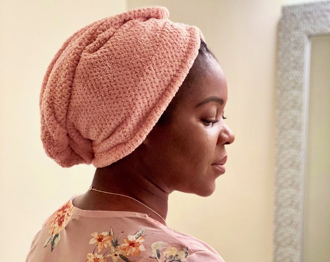 Blush Kosa Microfibre Hair Drying Towel Adult Towel Head Wrap Haircare ...