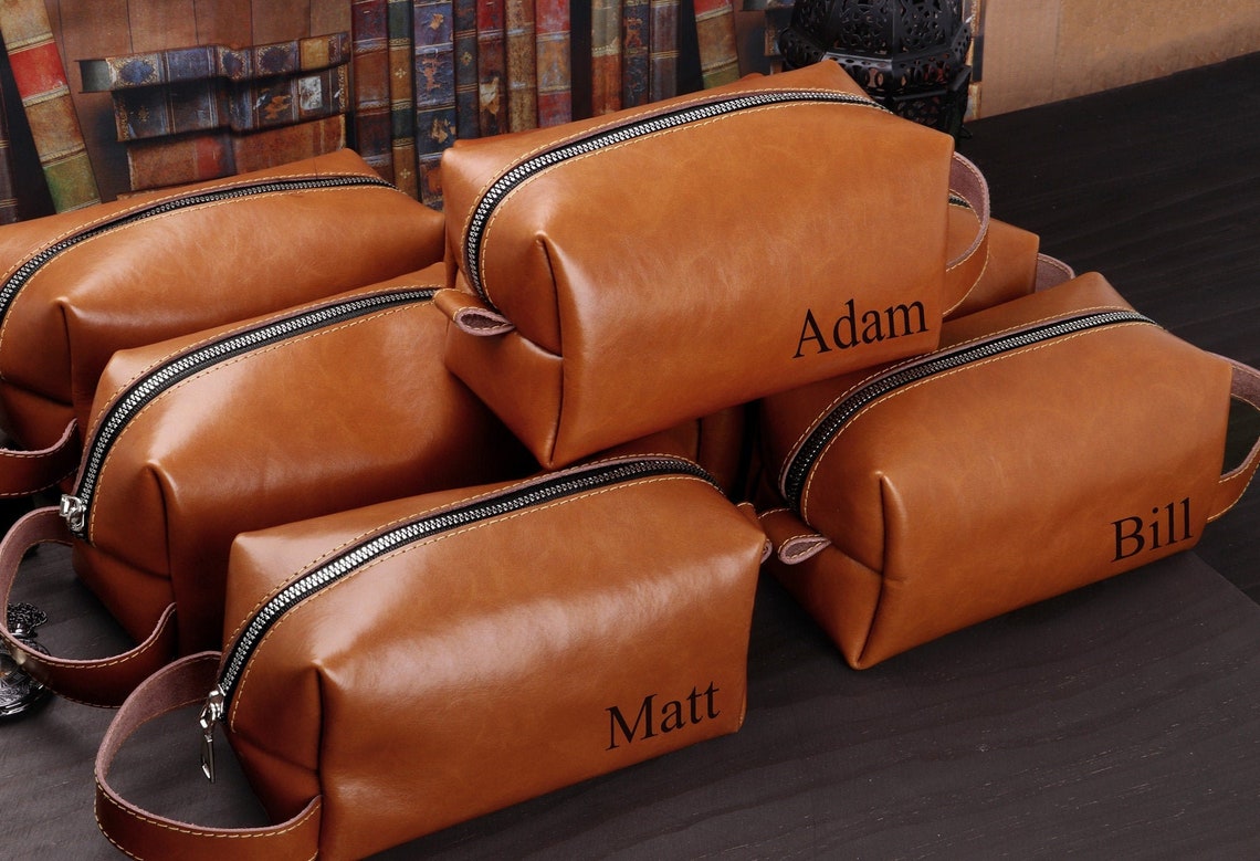 Groomsmen Gifts Groomsmen Gift Bag Leather Toiletry Bag Etsy