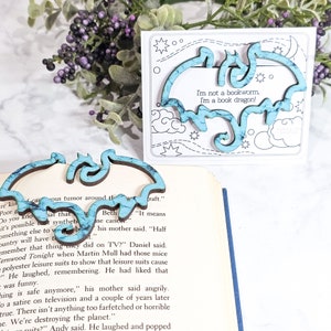 Unique Dragon Wood Bookmark, Fantasy Gift, Geeky Nerdy Bookmark for Book Lovers, Nerdy Gift, Fantasy Wooden Bookmark