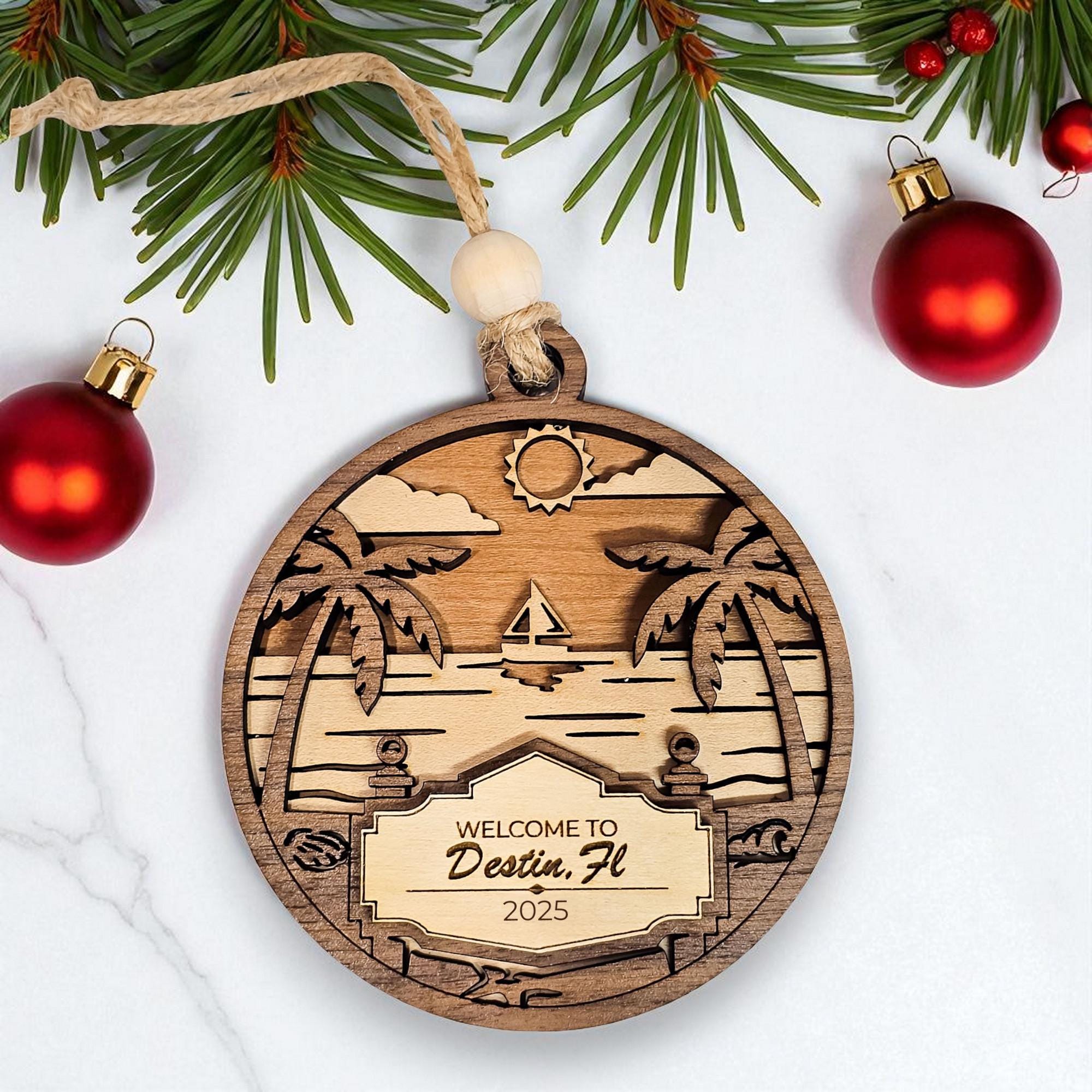 Weekino Ornamento Di Natale Islanda Aurora – Souvenir Di Viaggio In Porcellana, 7,2 Cm, Double Face, Con Corda Dorata E Sacchetto Di Velluto